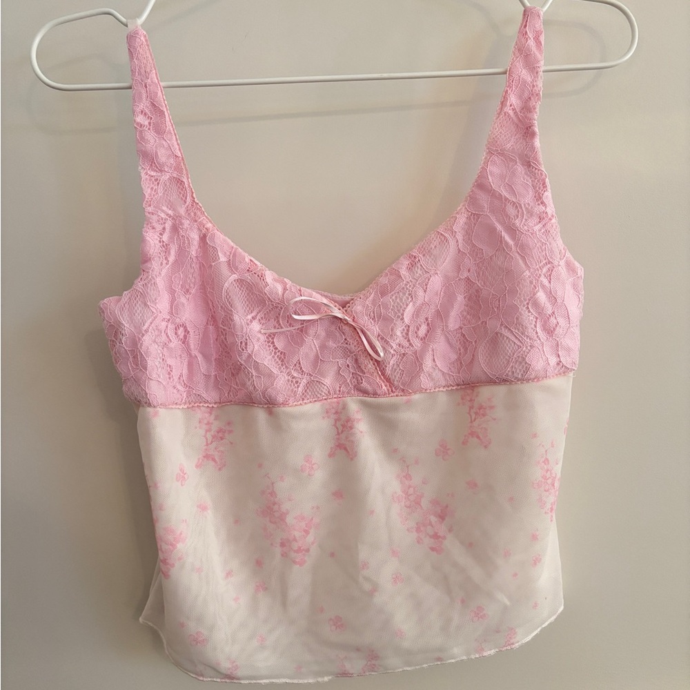 Princess Polly Pink Lace Floral Camisole